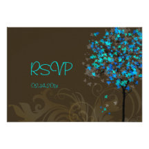 PixDezine rsvp blue maple leaves/DIY background Invites