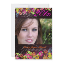 PixDezine Trendy Tropical flowers 2011 Graduations Personalized Invite