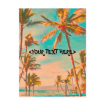 PixDezine Vintage Hawaiian Beach Scene Post Card