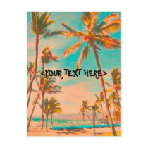 PixDezine Vintage Hawaiian Beach Scene Postcard