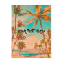 PixDezine Vintage Hawaiian Beach Scene Postcard