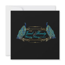 PixDezines aqua peacocks/DIY colour Custom Announcements