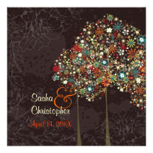 PixDezines Autumn Blooms Personalized Invitation