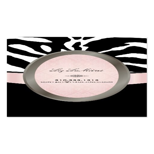 PixDezines Black, Pink, White Zebra stripes Business Card