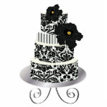 PixDezines Black + White Damask Cake Sculpture Photo Sculptures