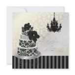 PixDezines Black+White Wedding Cake Bridal Shower invitations