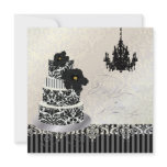 PixDezines Black+White Wedding Cake Bridal Shower invitations
