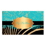 PixDezines blue vintage lace+zebra Business Card