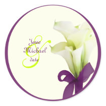 PixDezines calla lilies bouquet/diy colours Round Sticker