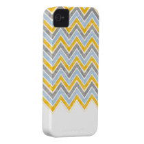 PixDezines Chevron Blue+Yellow Iphone 4 Covers