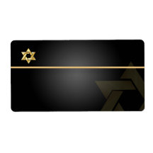 PixDezines Classic Bar Mitzvah/black+gold/Shipping Personalised Shipping Labels