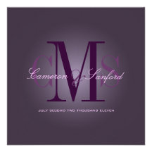 PixDezines Contemporary + classy/plum Personalized Announcement
