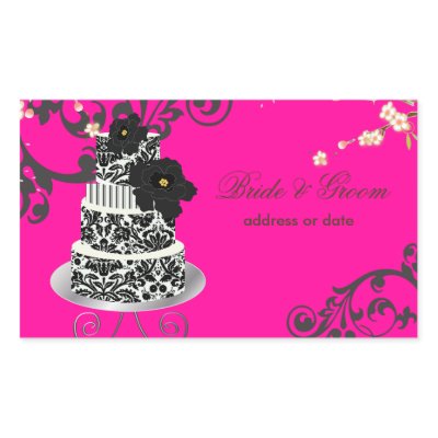 PixDezines Desiree Damask Wedding Cake Stickers by custom stationery