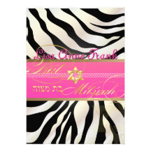 PixDezines DIY colour/natural Zebra, Bat Mitzvah Custom Invite