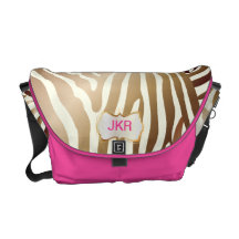 PixDezines diy colour zebra stripes/monogram Commuter Bag