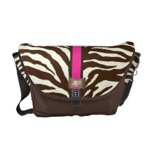 PixDezines diy colour zebra stripes/monogram Messenger Bags