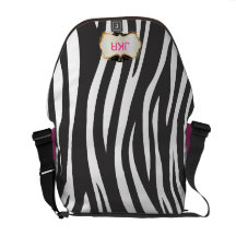 PixDezines diy colour zebra stripes/monogram Commuter Bag
