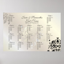 PixDezines Dolcè Damask/seating chart by Table #s Poster