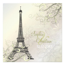 PixDezines Eiffel Tower + swirls Invitation