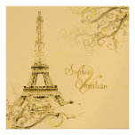 PixDezines Eiffel Tower + swirls Invitation