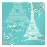 PixDezines Eiffel Tower + swirls Personalized Invites