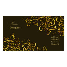 PixDezines Gilded iron swirls/dark chocolate/gold Business Card Templates