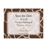 PixDezines Giraffe print save the date postcard