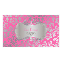 PixDezines Haute Coutour Damask, Faux Silver Business Cards
