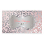 PixDezines Haute Coutour Damask, Faux Silver Business Card Template