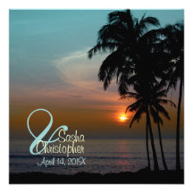 PixDezines Hawaiian Sunset Beach Scence/Aloha/Luau Announcements