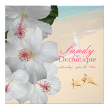 PixDezines Hibiscus Lei /beach/tropical wedding Announcements