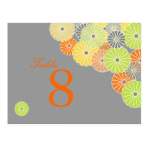 PixDezines Kiku (chrysanthemum), citrus colour Postcard