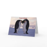 PixDezines Kissing Emperor Penguin Valentine's Greeting Cards