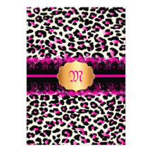 PixDezines lace+cheetah/pink/diy background Invitation