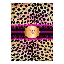 PixDezines lace+cheetah spots/pink+black Invites