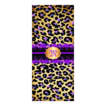 PixDezines lace+cheetah spots/purple+black Invitation