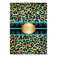 PixDezines lace+cheetah spots/teal+black Custom Invite