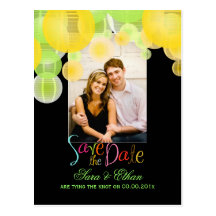 PixDezines lanterns save the date Postcards