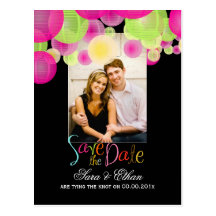 PixDezines lanterns save the date Postcards