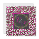 PixDezines Leopard spots/magenta Personalized Announcement