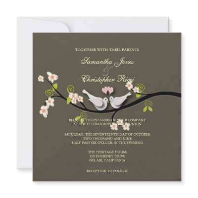 PixDezines love doves ~ DIY background Personalized Invitations by custom_stationery