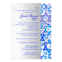 PixDezines mod stars bar mitzvah Personalized Invitation