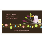 PixDezines Mommy + Baby owls childcare Business Card Template