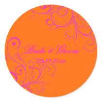 PixDezines Orange + Pink Swirls wedding stickers
