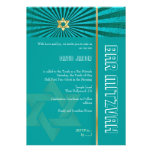 PixDezines Photo Bar Mitzvah/teal/faux gold Personalized Invites