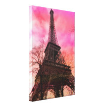 PixDezines pink paris, eiffel tower Gallery Wrap Canvas