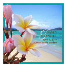 PixDezines Pink Plumeria + Beach Custom Announcements