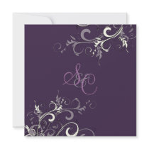PixDezines plum+cream swirls Custom Invitation