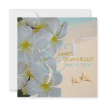 PixDezines Plumeria Lei /beach/starfish tropical Custom Invite