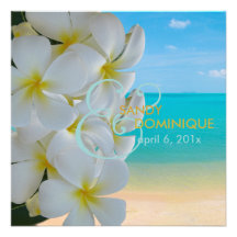 PixDezines Plumeria Lei/beach/tropical wedding Custom Invitations